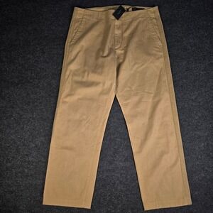 Rag & Bone Mens Tan Herringbone Bright Cotton Linen Trousers Pants Size 34